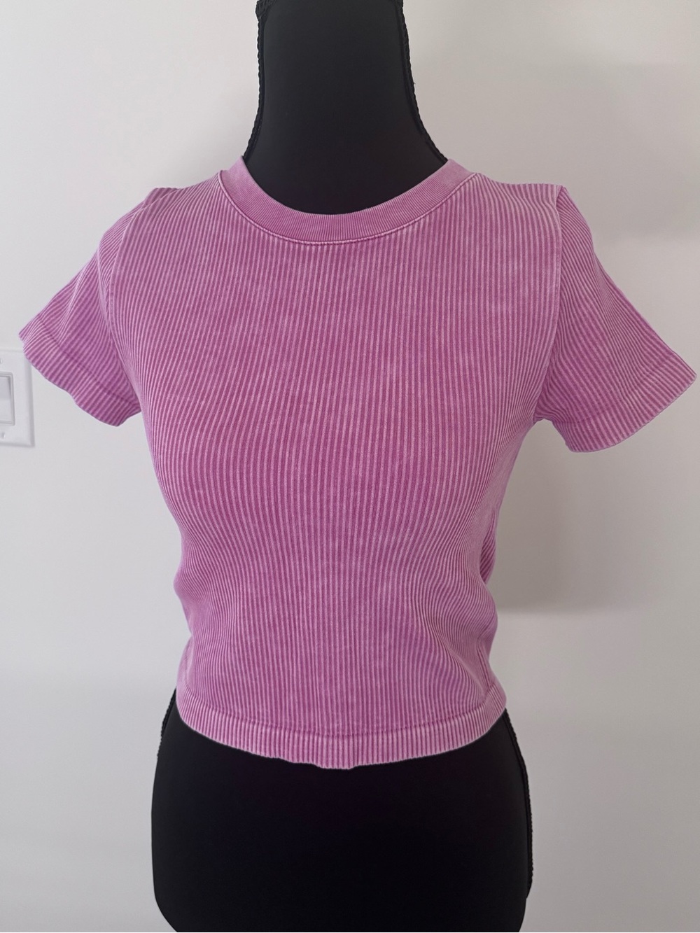 Pink Ribbed Baby Tee